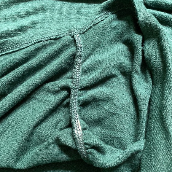 LEITH emerald green light weight knit long sleeve dress with center ruching - Picture 11 of 11